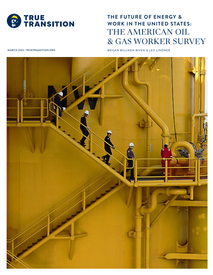 Image of workers descending from an offshire oil rig